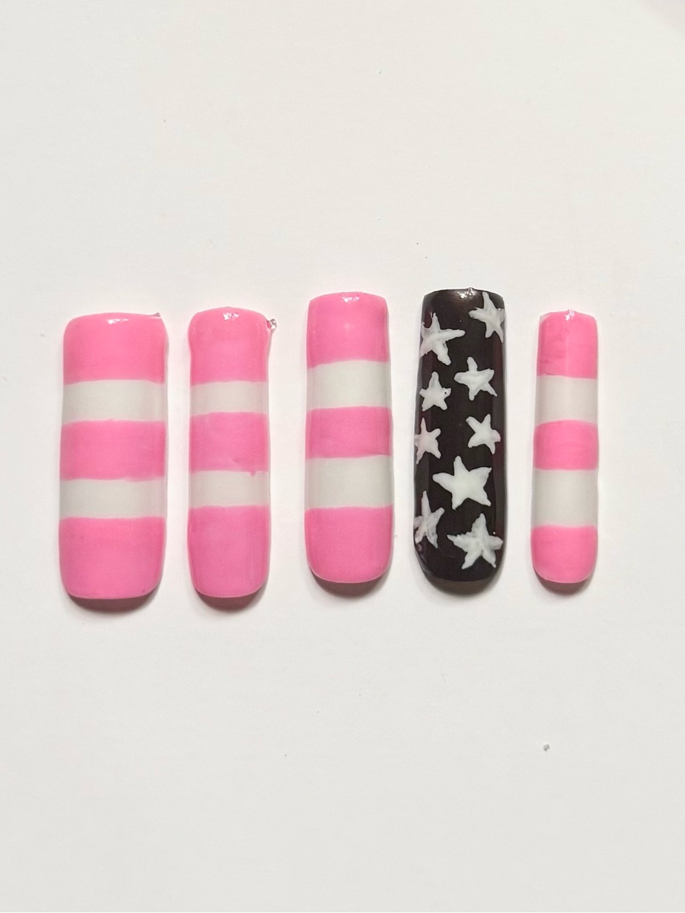 Handmade Lil Uzi Pink Tape Nails